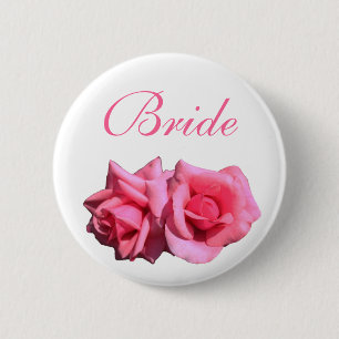 Badge Rond 5 Cm mariage marié ou marié rose