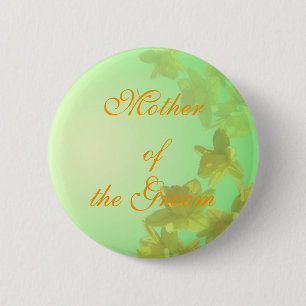 Badge Rond 5 Cm mariage mère du marié fleurs de tulipe jaune