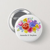 Badge Rond 5 Cm Mariage mexicain Fiesta (Devant & derrière)