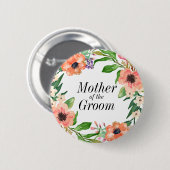 Badge Rond 5 Cm Mariage nuptiale de partie de Boho (Devant & derrière)