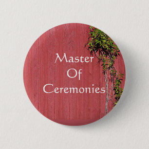Badge Rond 5 Cm Mariage rouge et rose avec l'étiquette de nom