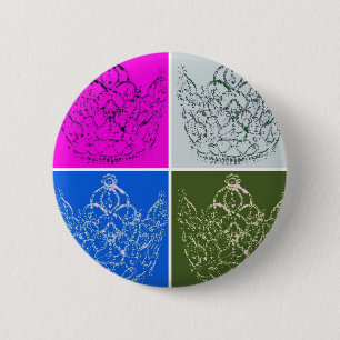 Badge Rond 5 Cm Mariage royal/Couronne