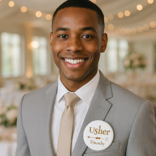 Badge Rond 5 Cm Mariage Usher