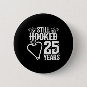 Badge Rond 5 Cm Marié 25 ans - Couple de pêche - 25e Mariage A