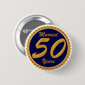 Badge Rond 5 Cm Marié 50 ans (Devant & derrière)