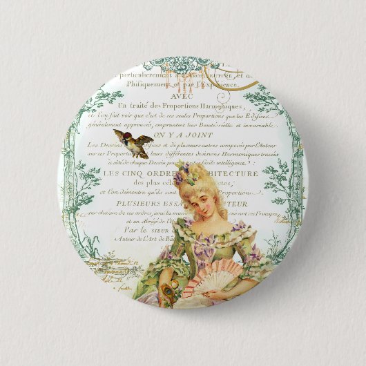 Badge Rond 5 Cm Marie Antoinette et Sparrow (Devant)