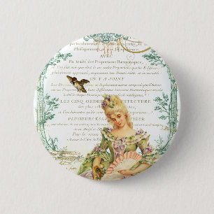 Badge Rond 5 Cm Marie Antoinette et Sparrow