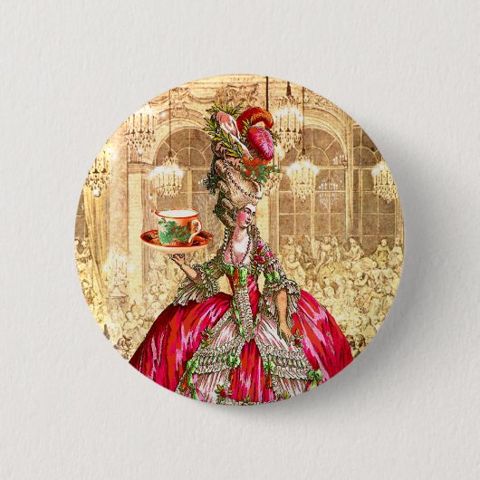 Badge Rond 5 Cm Marie Antoinette Thé de Noël (Devant)