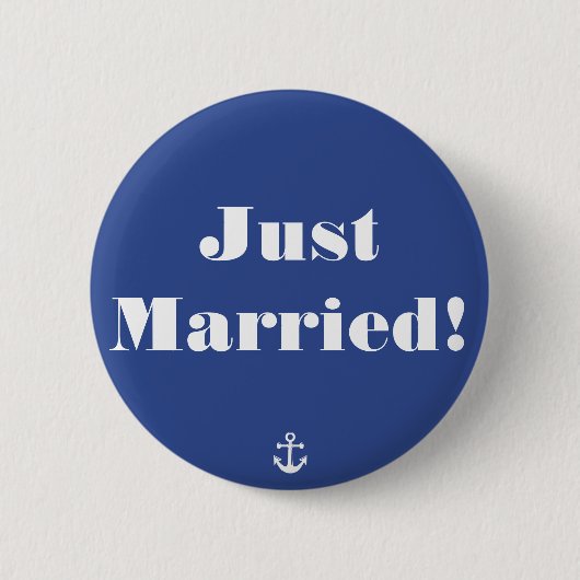 Badge Rond 5 Cm Marié ! Boutons de mariage bleu marine (Devant)