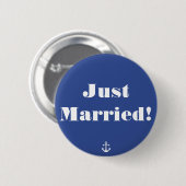 Badge Rond 5 Cm Marié ! Boutons de mariage bleu marine (Devant & derrière)