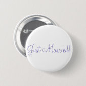Badge Rond 5 Cm Marié ! Boutons de mariage de la tulipe violette (Devant & derrière)