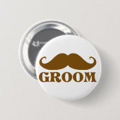Badge Rond 5 Cm Marié de moustache (Devant & derrière)