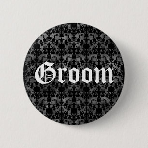 Badge Rond 5 Cm Marié gothique élégant