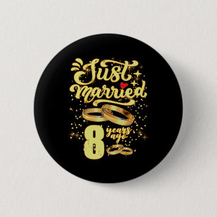 Badge Rond 5 Cm Marié il y a 8 ans 8e anniversaire de Mariage
