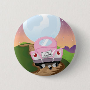 Badge Rond 5 Cm marié, marié+voiture, dessin animé+mariage+voiture
