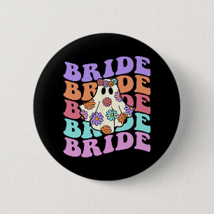 Badge Rond 5 Cm Mariée Allons-y les Fantômes Floral Fantôme Fête d