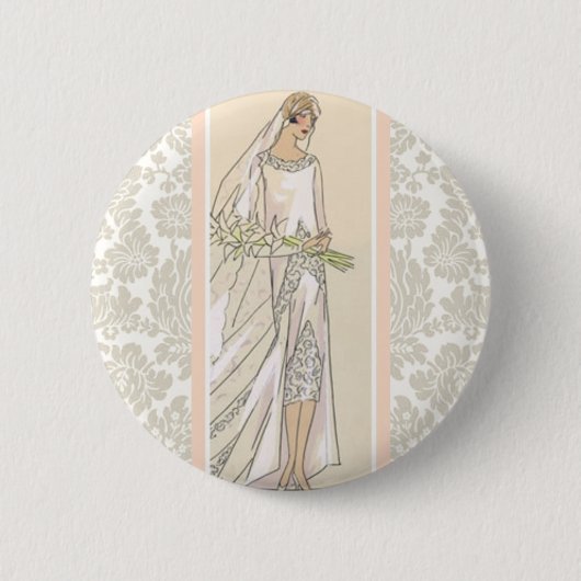 Badge Rond 5 Cm Mariée Art déco (Devant)