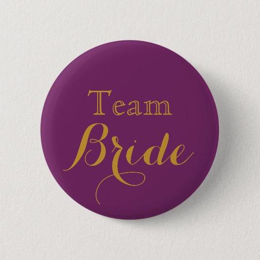 Badge Rond 5 Cm Mariée de l'équipe de Mariage violet (Devant)