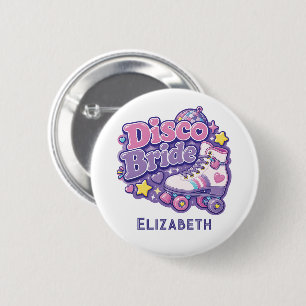 Badge Rond 5 Cm Mariée Disco Y2K Enterrement de Vie de Jeune Fille