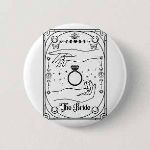 Badge Rond 5 Cm Mariée gothique sorcière Coven Tarot Halloween Ent