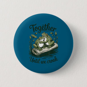 Badge Rond 5 Cm Mariée grenouille drôle & style de lune de miel de