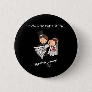 Badge Rond 5 Cm Mariée mariage Et Se Réunir Pour Toujours
