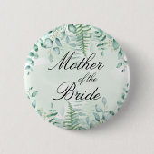 Badge Rond 5 Cm Mariée mère eucalyptus verdure forêt  (Devant)