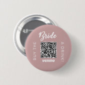 Badge Rond 5 Cm Mariée, Payez un Verre avec le Code QR Venmo Bouto (Devant & derrière)