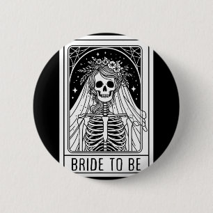Badge Rond 5 Cm Mariée pour être gothique Skeleton Tarot Card Bach
