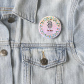 Badge Rond 5 Cm Mariée Singe Chaussette (En situation)