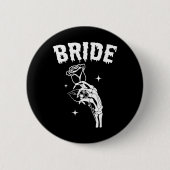 Badge Rond 5 Cm Mariée Skeleton Mariage main Halloween Couples Mat (Devant)