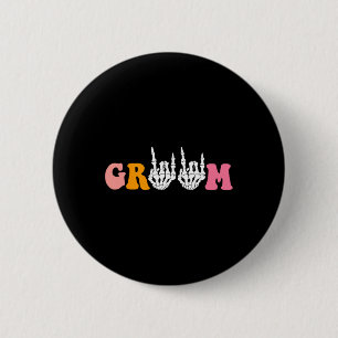 Badge Rond 5 Cm Mariée squelette de la main de mariée d'Halloween 