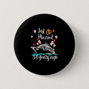 Badge Rond 5 Cm Mariés depuis &#; ans &#; e anniversaire Croisi