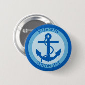 Badge Rond 5 Cm Marin bleu d'Ancre (Devant & derrière)