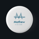 Badge Rond 5 Cm Marine bleu groomsman nom lettre date masculin par<br><div class="desc">conception</div>