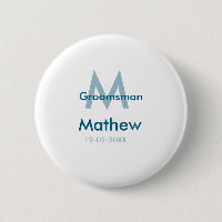 Marine bleu groomsman nom lettre date masculin par