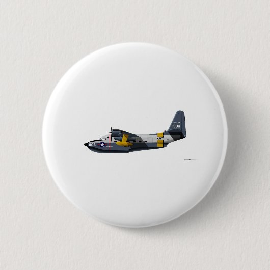 Badge Rond 5 Cm Marine d'albatros de Grumman HU-16B (Devant)