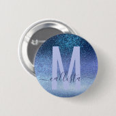 Badge Rond 5 Cm Marine Pastel Blue Triple Parties scintillant Ombr (Devant & derrière)