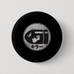 Badge Rond 5 Cm Mario Bullet Bill Distressed Kanji Logo