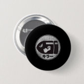 Badge Rond 5 Cm Mario Bullet Bill Distressed Kanji Logo (Devant & derrière)