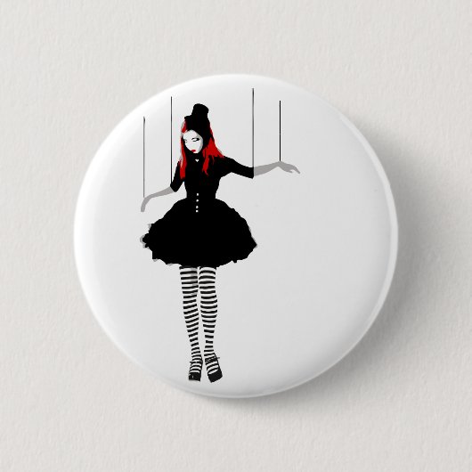 Badge Rond 5 Cm marionnette de cabaret (Devant)