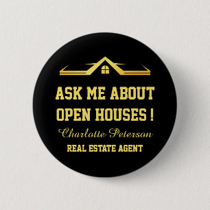 Badge Rond 5 Cm Marketing promotionnel immobilier Black & Gold