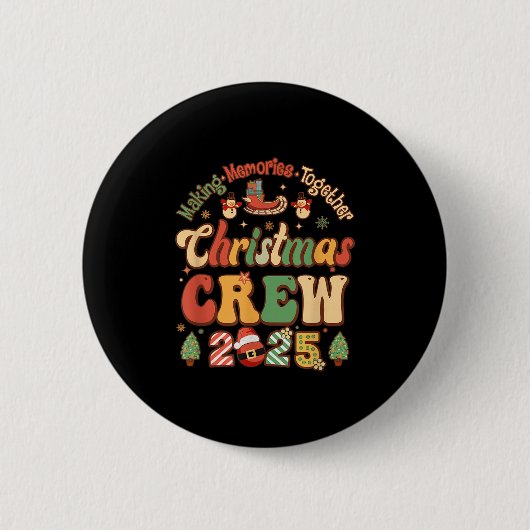 Badge Rond 5 Cm Marking Together Matching Family Christmas Crew 20 (Devant)