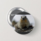 Badge Rond 5 Cm Marmot gonflé par jaune (Devant & derrière)