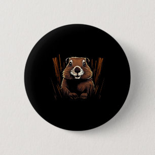 Badge Rond 5 Cm Marmotte faune colorée amoureux de la marmotte fau