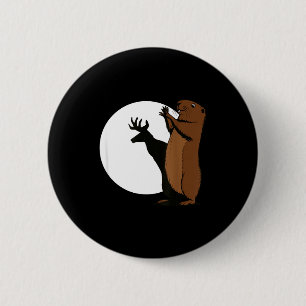 Badge Rond 5 Cm Marmottes Cerf Ombre Marionnette Drôle de Marmotte