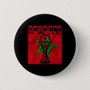 Badge Rond 5 Cm Maroc Vintage, j'aime carte Maroc Maroc Football