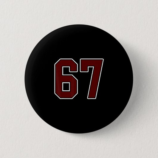 Badge Rond 5 Cm Maroon And White Number 67 Jersey Player Uniform # (Devant)