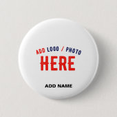 BADGE ROND 5 CM MARQUE BLANCHE MODERNE ET PERSONNALISABLE VÉRIFIÉE (Devant)