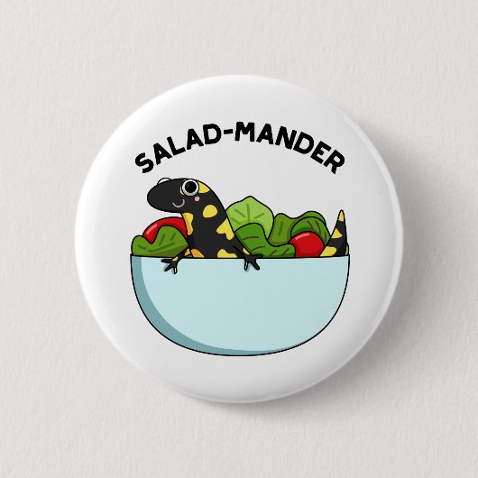 Badge Rond 5 Cm Marque de salade Funny Salamander Animal Pun (Devant)